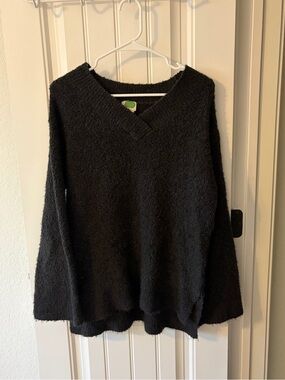 Anthropology grey fuzzy sweater